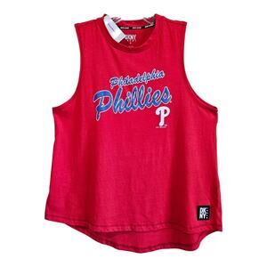 DKNY SPORT Women's Size S Philadelphia Phillies Marcie Tank top Red Logo 36"